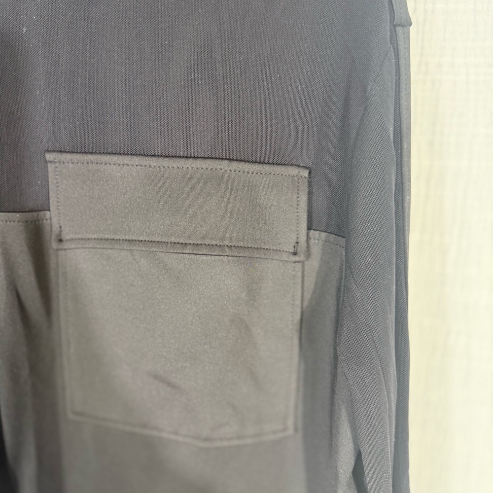 Anatomie‎ Black Sheer Button-Front Blouse Top Size Medium Travel Chic - Picture 6 of 11